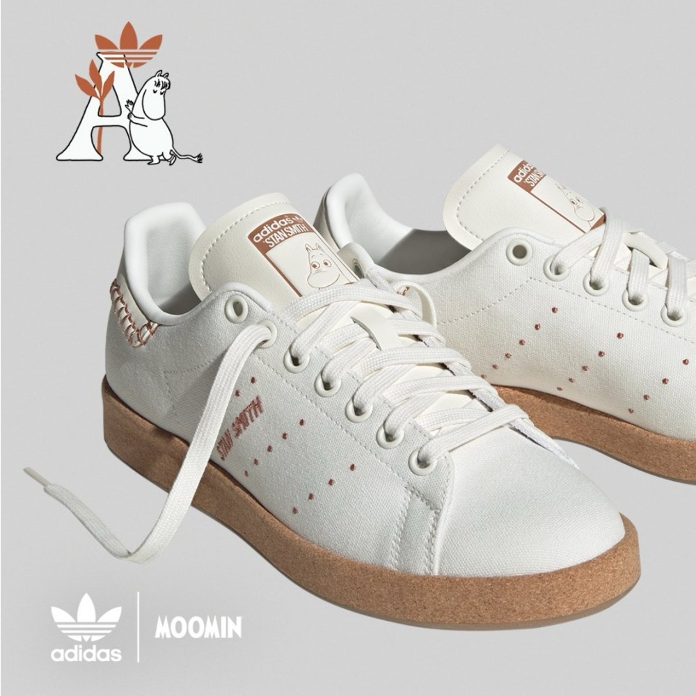 Adidas Women's White and Brown Moomin Stan Smith Sneakers